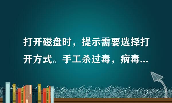 打开磁盘时，提示需要选择打开方式。手工杀过毒，病毒文件叫sysanti.exe