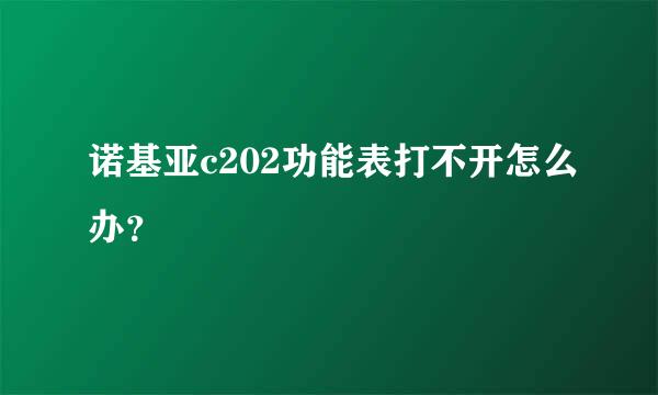 诺基亚c202功能表打不开怎么办？