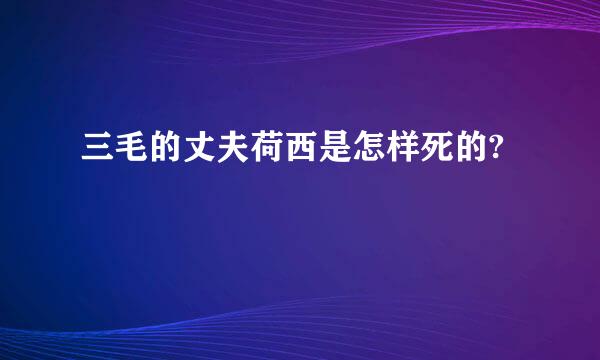 三毛的丈夫荷西是怎样死的?