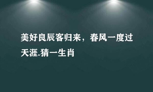 美好良辰客归来，春风一度过天涯.猜一生肖