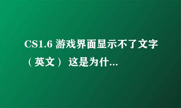 CS1.6 游戏界面显示不了文字（英文） 这是为什么 我换了2个版本客户端都没有显示