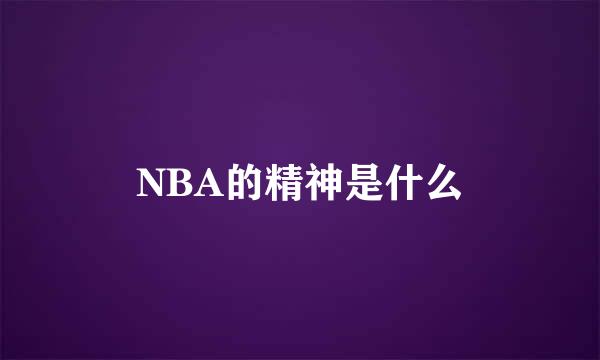 NBA的精神是什么