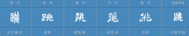 跳字笔画顺序