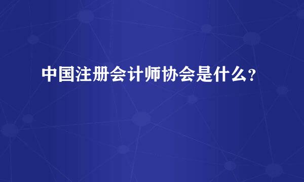 中国注册会计师协会是什么？