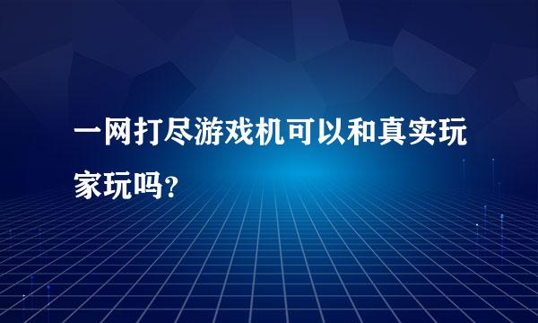 一网打尽游戏机可以和真实玩家玩吗？