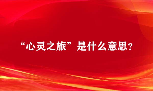 “心灵之旅”是什么意思？