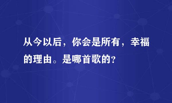 从今以后，你会是所有，幸福的理由。是哪首歌的？