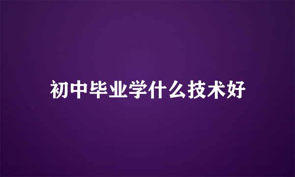 初中毕业学什么技术好