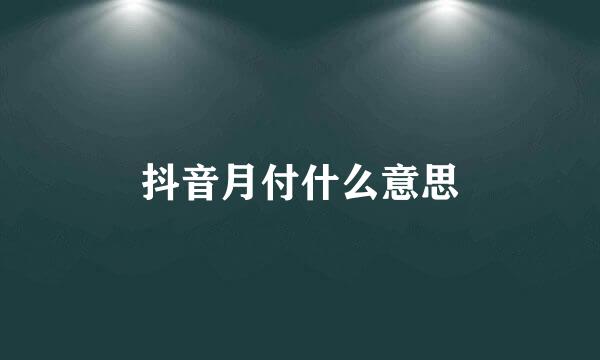 抖音月付什么意思