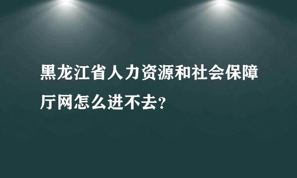 黑龙江省人力资源和社会保障厅网怎么进不去？