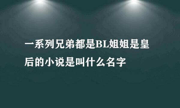 一系列兄弟都是BL姐姐是皇后的小说是叫什么名字