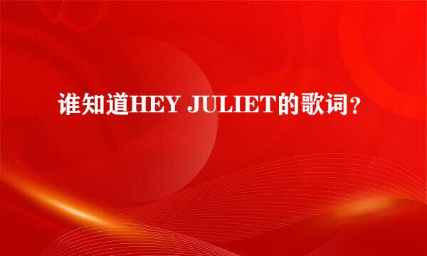 谁知道HEY JULIET的歌词？