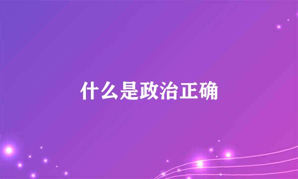 什么是政治正确