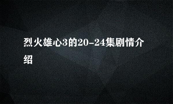 烈火雄心3的20-24集剧情介绍