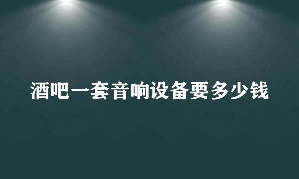 酒吧一套音响设备要多少钱