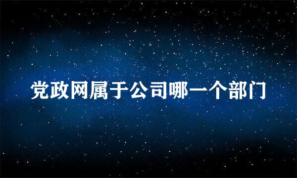 党政网属于公司哪一个部门