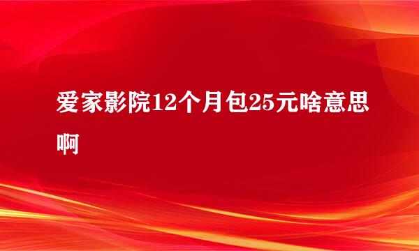 爱家影院12个月包25元啥意思啊