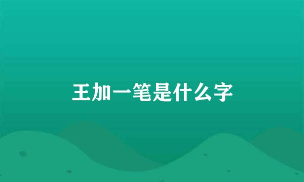 王加一笔是什么字