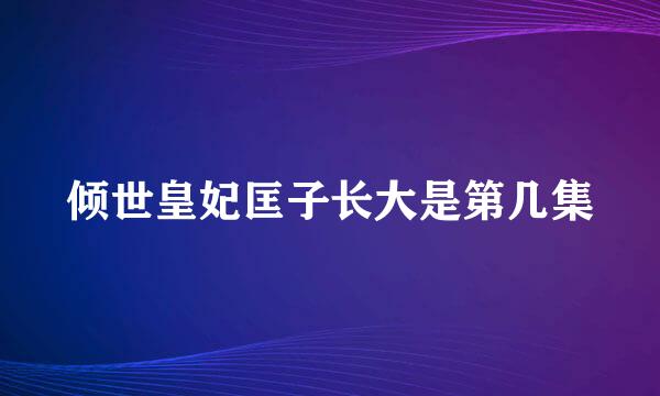 倾世皇妃匡子长大是第几集