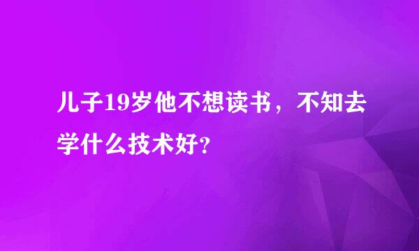 儿子19岁他不想读书，不知去学什么技术好？