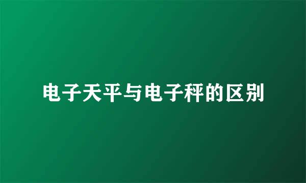 电子天平与电子秤的区别