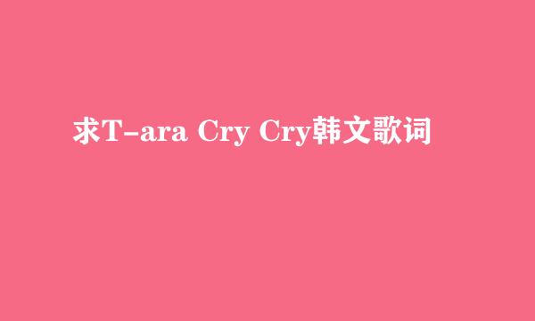 求T-ara Cry Cry韩文歌词