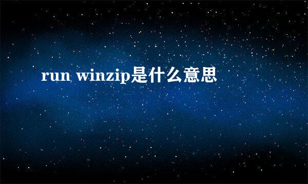 run winzip是什么意思