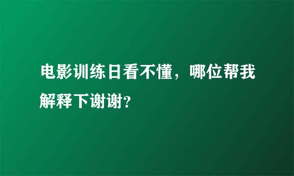 电影训练日看不懂，哪位帮我解释下谢谢？