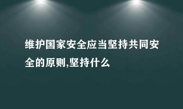 维护国家安全应当坚持共同安全的原则,坚持什么