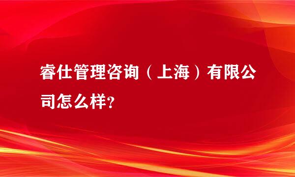 睿仕管理咨询（上海）有限公司怎么样？