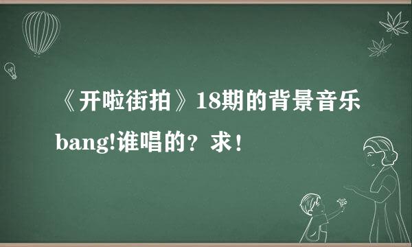 《开啦街拍》18期的背景音乐bang!谁唱的？求！