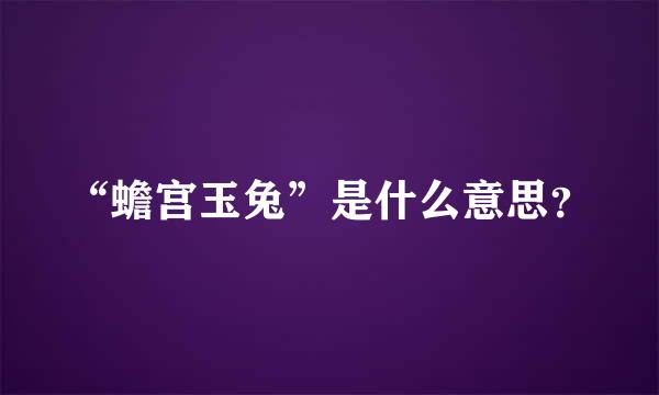 “蟾宫玉兔”是什么意思？