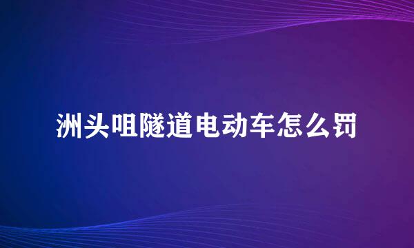 洲头咀隧道电动车怎么罚