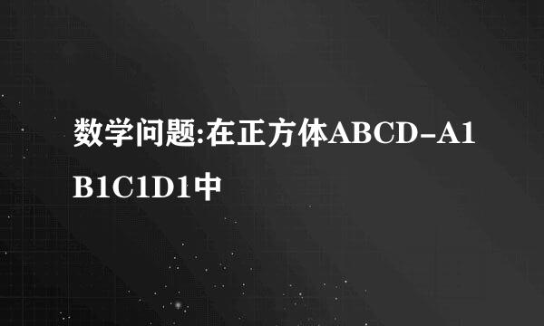 数学问题:在正方体ABCD-A1B1C1D1中