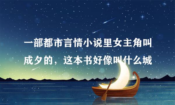 一部都市言情小说里女主角叫成夕的，这本书好像叫什么城