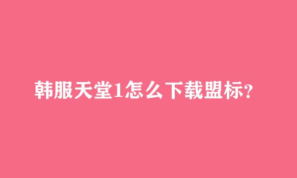 韩服天堂1怎么下载盟标？