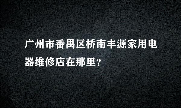 广州市番禺区桥南丰源家用电器维修店在那里？