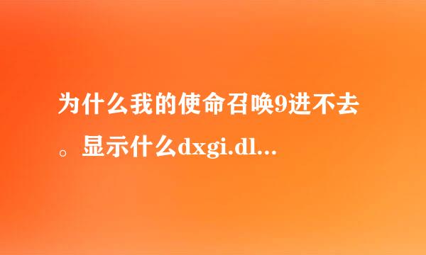 为什么我的使命召唤9进不去。显示什么dxgi.dll 没找到