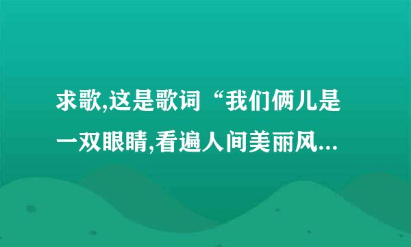 求歌,这是歌词“我们俩儿是一双眼睛,看遍人间美丽风景,当岁月老去,我愿陪伴你,安静地闭” 谁可以收到歌名