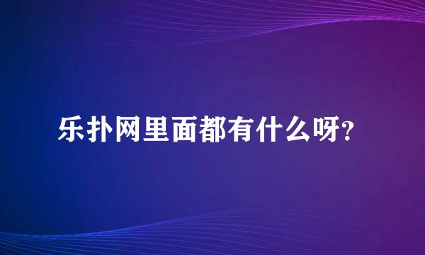 乐扑网里面都有什么呀？