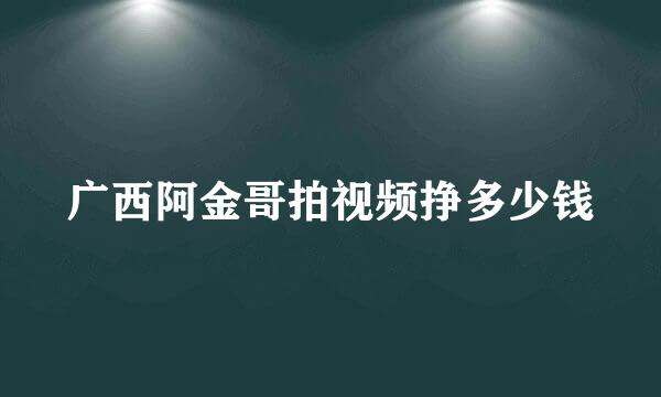 广西阿金哥拍视频挣多少钱