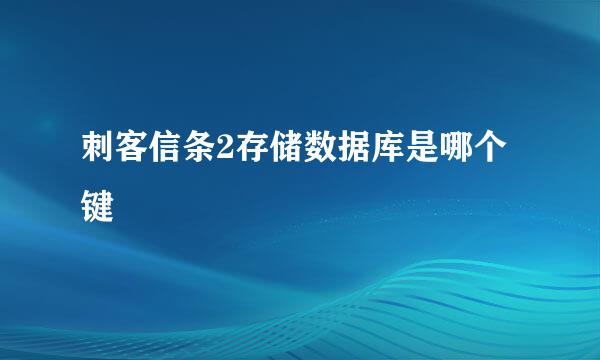 刺客信条2存储数据库是哪个键