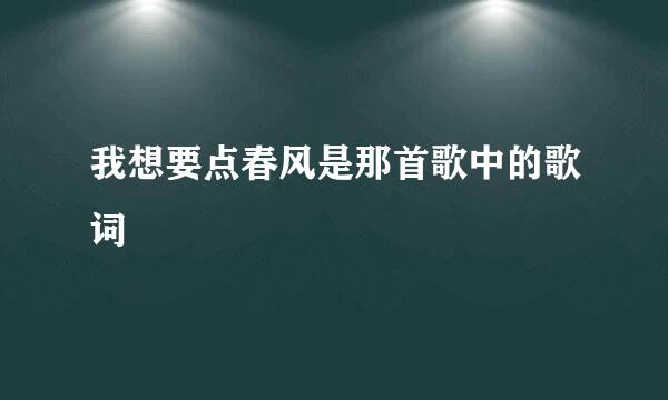 我想要点春风是那首歌中的歌词