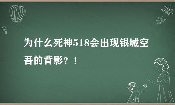 为什么死神518会出现银城空吾的背影？！