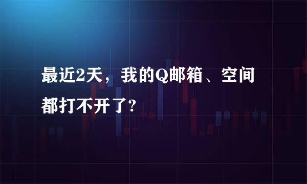 最近2天，我的Q邮箱、空间都打不开了?