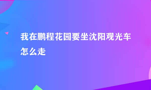 我在鹏程花园要坐沈阳观光车怎么走