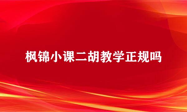 枫锦小课二胡教学正规吗