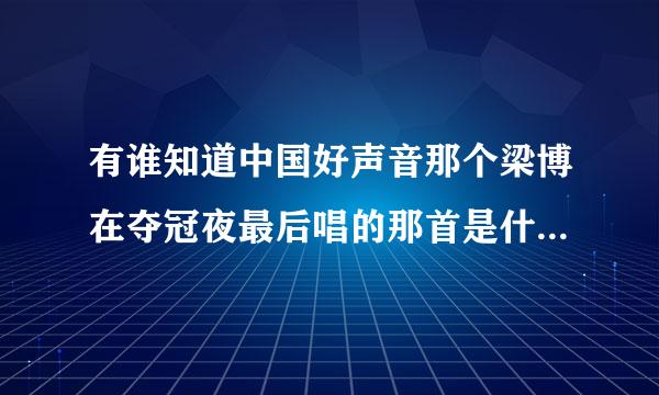 有谁知道中国好声音那个梁博在夺冠夜最后唱的那首是什么歌。记得中间有句歌词是三更半夜。