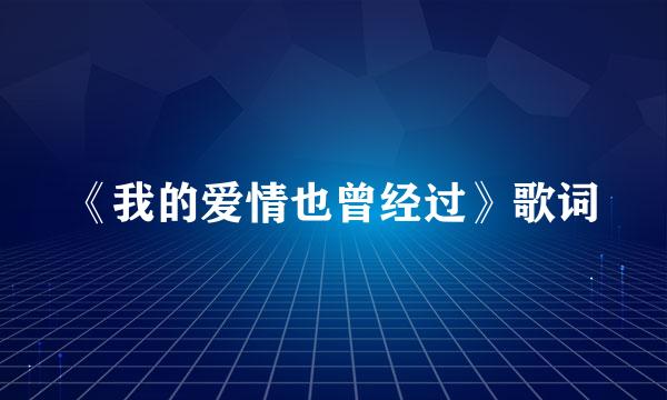 《我的爱情也曾经过》歌词