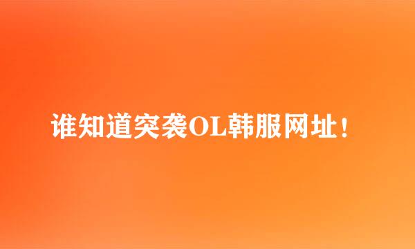 谁知道突袭OL韩服网址！